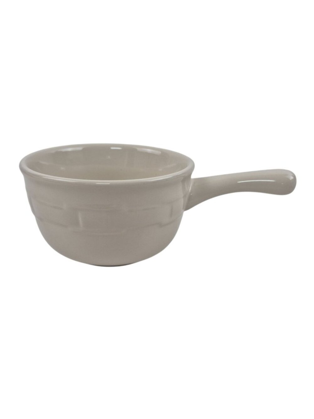 Longaberger Pottery Chili Bowl Woven Traditions Ivory Embossed Basketweave